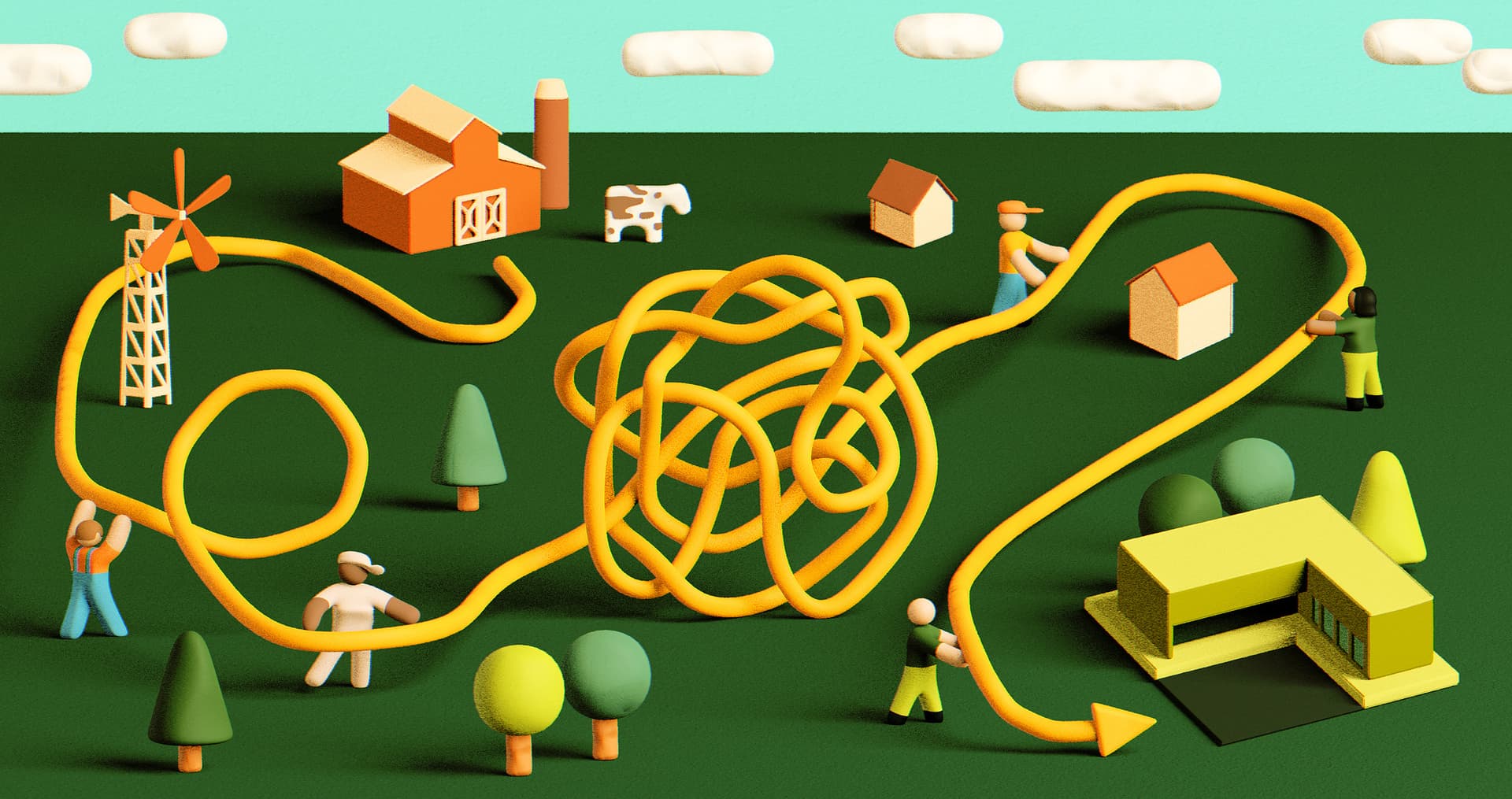 Editorial illustration of the HomeJobDone founding journey — from Oregon homeowner frustration to contractor launch